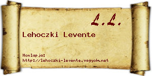 Lehoczki Levente névjegykártya