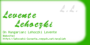 levente lehoczki business card